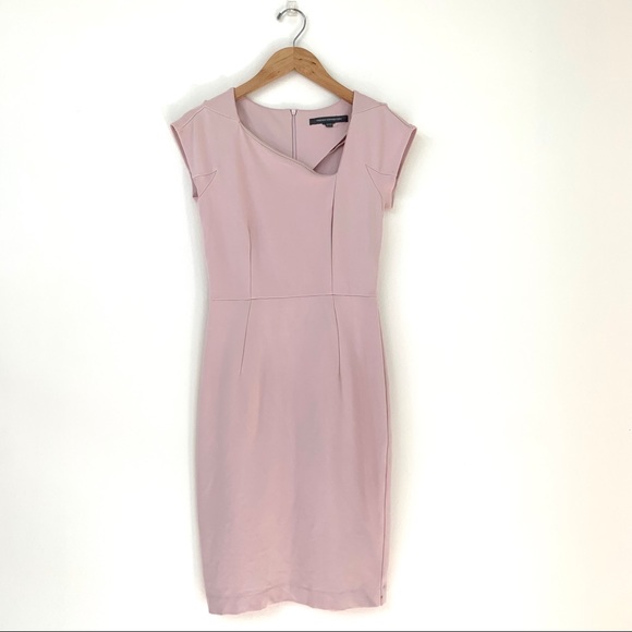 French Connection Dresses & Skirts - French Connection I Lulu Pink Sheath Slash Neck